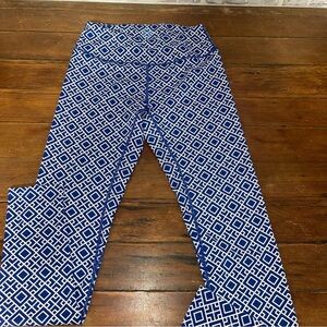 J. McLaughlin Blue and White Geometric Leggings